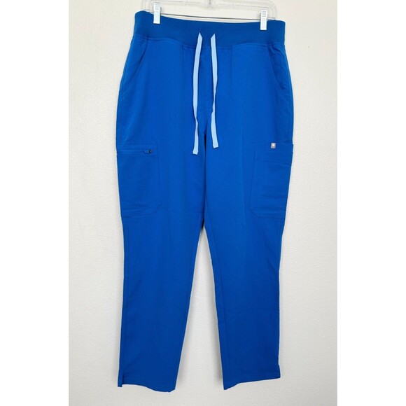 FIGS High Waisted Yola Scrub Royal Blue Pants Medical Women's Large NEW - Picture 1 of 7